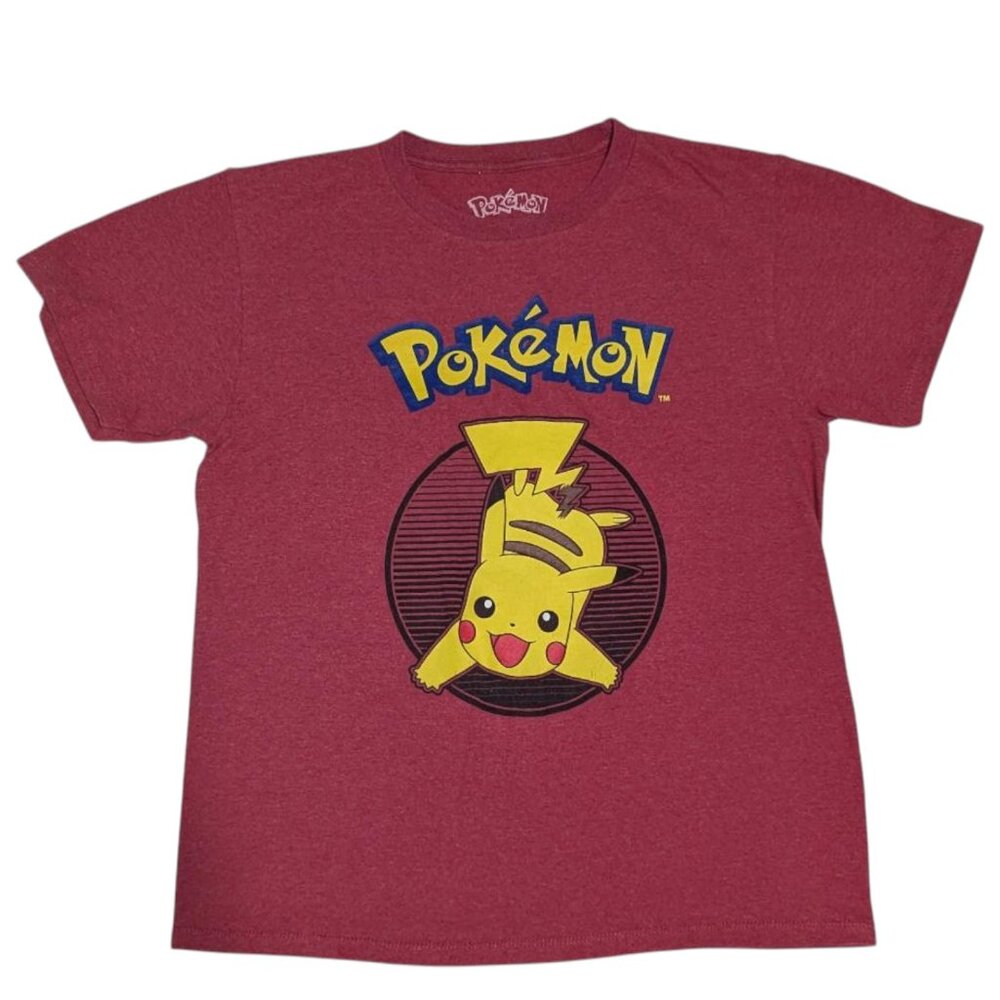 Pokémon Pikachu Kids Graphic T-Shirt Youth Large Red Short Sleeve Tee Unisex